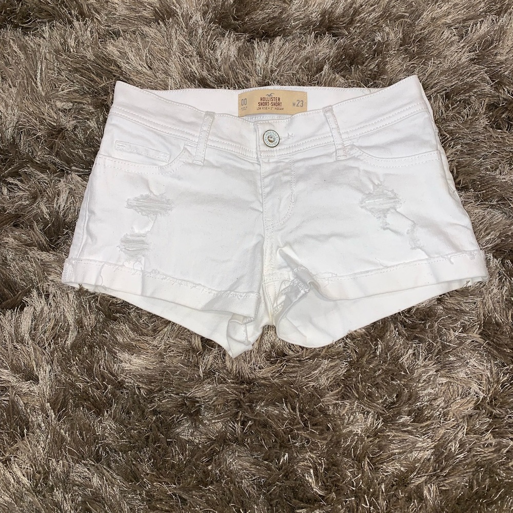 white distressed shorts